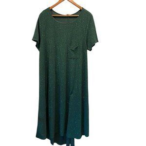 Lularoe Women's Dress Size Green Size 3XL Glitter Christmas Holiday Stretch